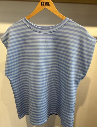 (w) T-Shirt stripe Q1362 blue