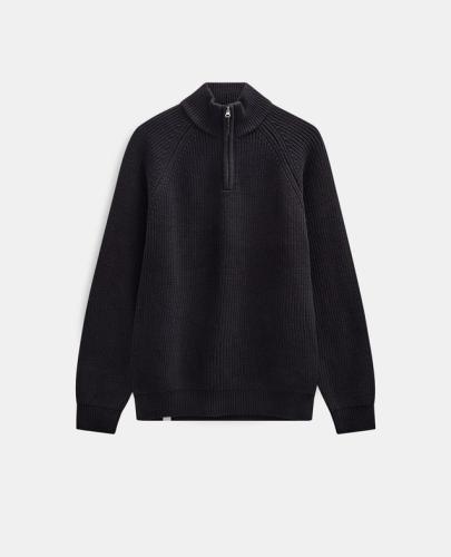 Pulli Anerkjendt Aksune Patent Half Zip caviar