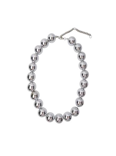 (w) Necklace Black Colour BCPil silver