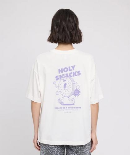 (w) T-Shirt Mazine Back Print offwhite/donut