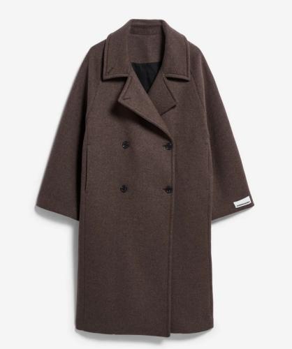 (w) Coat Armedangels Wool Double Breasted claystone