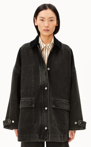 (w) Denim Jacket Armedangels Cord Collar nutmeg