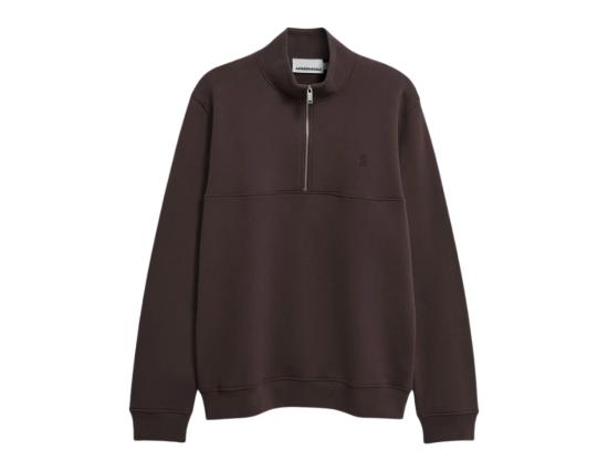 Sweat Armedangels Waarlo Fleece Quarter Zip claystone