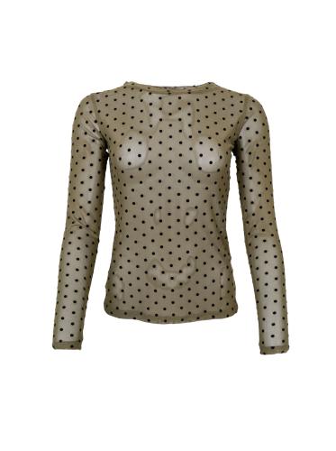 (w) Longsleeve Black Colour BCJennie Dotted Mesh army