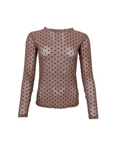 (w) Longsleeve Black Colour BCJennie Dotted Mesh espresso