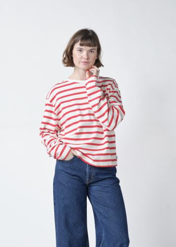 (w) Longsleeve Klitm�ller Kelly cream/red