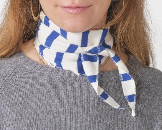 (w) Scarf Klitm�ller Mateo Small cream/ surf blue