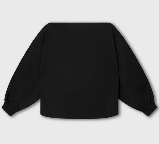 (w) Blouse 10Days Boatneck Crepe black