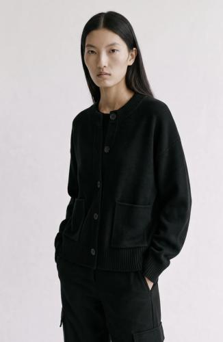 (w) Knit Jacket Movesgood Uno black