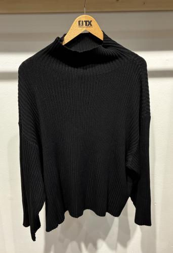 (w) Knit Sweater Movesgood Twinny black