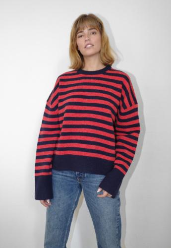 (w) Sweater Boii O-Neck navy red