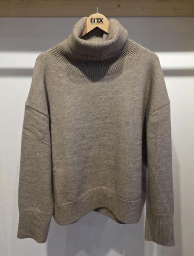 (w) Sweater Boii T-Neck beige melange