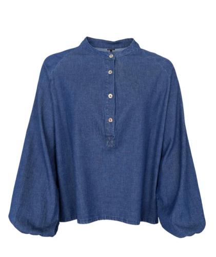 (w) Blouse Black Colour BCCarey Raglan Shirt Denim