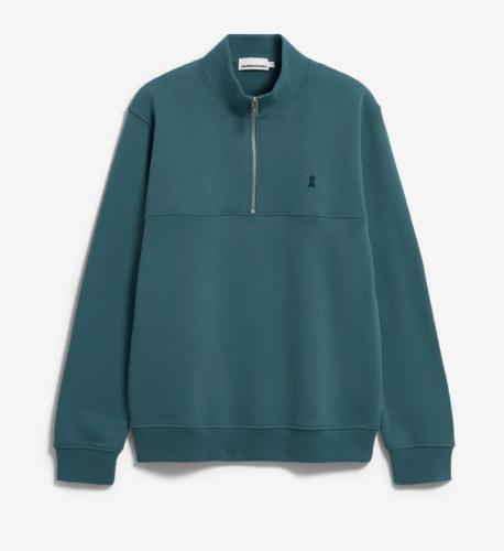 Sweat Troyer Armedangels Waarlo fleece petrol velvet
