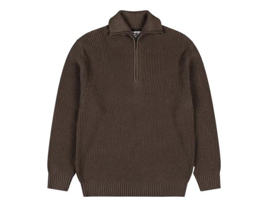 Strickpulli Wemoto Quarterzip Turner mocha