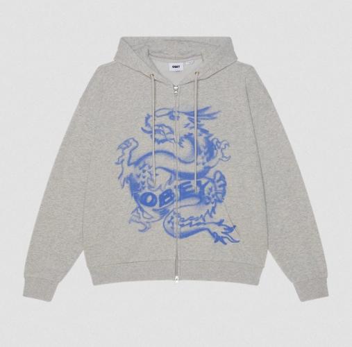 Zip Hooded Obey draco ash grey