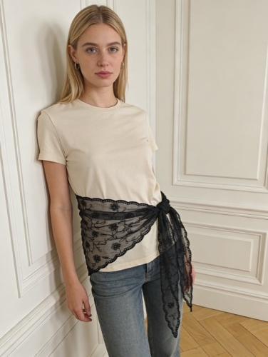 (w) Scarf Lace FEG0207 noir