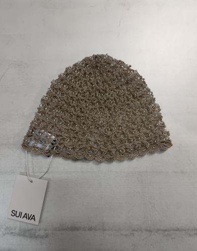 (w)  Hat Sui Ava Crochet Beaded beige