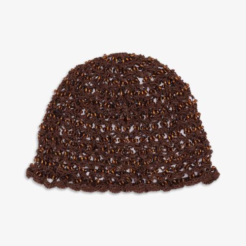(w) Hat Sui Ava Crochet Beaded brown