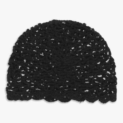 (w) Hat Sui Ava Crochet Sequin black