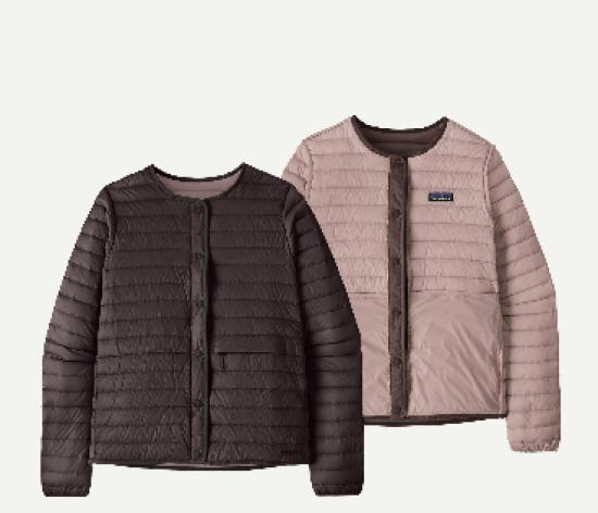 (w) Jacket Patagonia LW Reversible Down brown