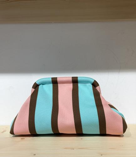(w) Pouch stripe rosa t�rkis