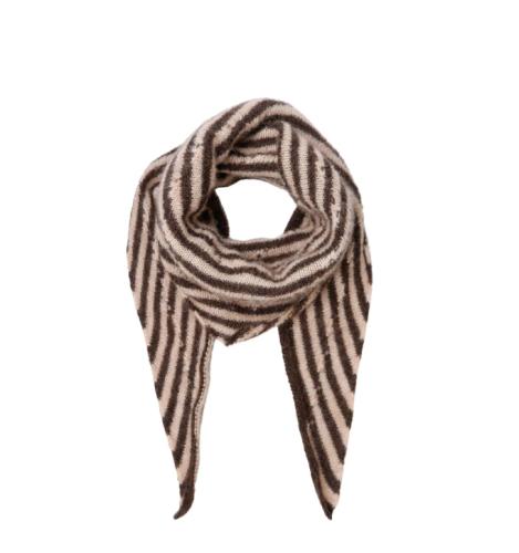 (w) Miniscarf Black Colour BCDELL coffee stripe