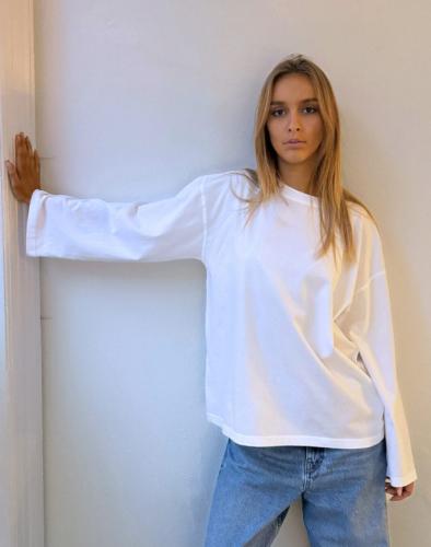 (w) Longsleeve Boii Alberte boxy white