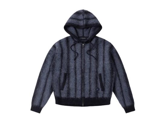 Zip-Hooded Dime Mohair Blue