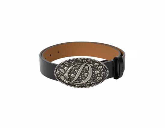 G�rtel Dime Skull Leather black